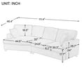 Euroco 3 Seat Sofa with Removable Back and Seat Cushions, 110" Beige