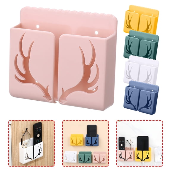 1*Storage Box Mobile Phone Remote Control Storage Box Free Perforation Wall Storage Rack Home Textile Storage