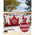 thumbnail image 2 of Pack of 2 Outdoor Pillow Covers, Happy Canada National Day Maple Leaf Texture Waterproof Square Throw Pillowcase Cushion Decorative Pillow Covers for Couch Patio Tent, 20x12 in, 2 of 6