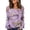 Purple Pink, variant on Fgvctg Mardi Gras Tops for Women 2025 Dressy Casual Long Sleeve Crewneck Shirt Funny Carnival Party Pullover Tops Loose Mask Print Celebration Costumes Black L