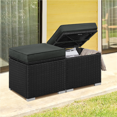 thumbnail image 2 of Alden Design 2pcs Resin Wicker Ottomans with Cushion & Hidden Storage for Garden, Black/Gray, 2 of 8