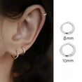 thumbnail image 4 of Stainless Steel Huggie Hoop Earrings 8mm 10mm Hypoallergenic Earrings Hoop Cartilage Helix Lobes Hinged Sleeper Earrings For Men Women, 4 of 5