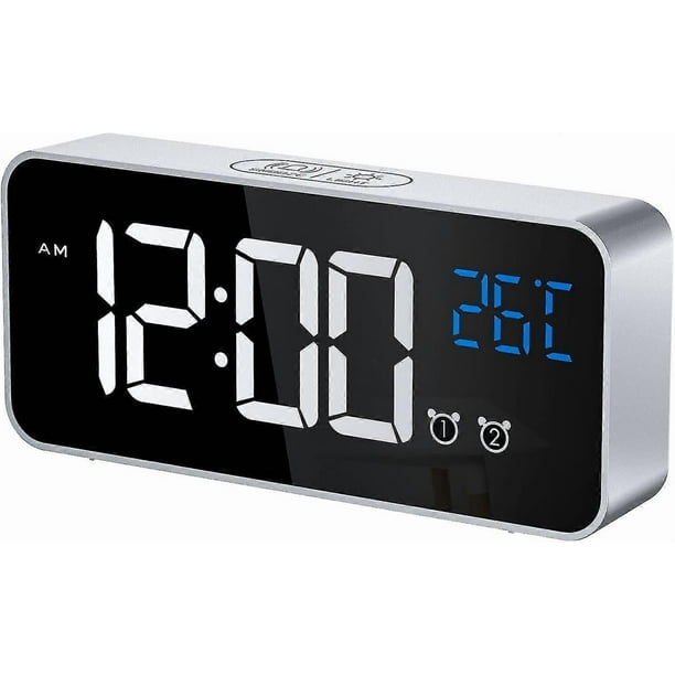 Digital Alarm Clock, Led Digital Clock Digital Alarm Clock Temperature/snooze/2 Alarm/12/24 Hours/us