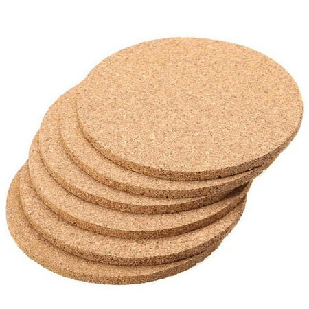 

6Pcs Cork Coasters Mats Sheets DIY Desktop Decoration Kitchen Non Table Pad Anti Panas Pad