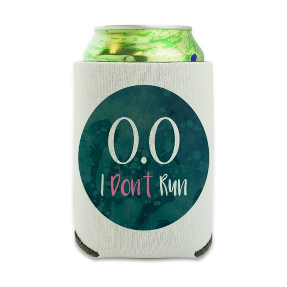 0.0 Marathon I Don't Run Funny Non Runner Can Cooler - Drink Sleeve Hugger Collapsible Insulator - Beverage Insulated Holder