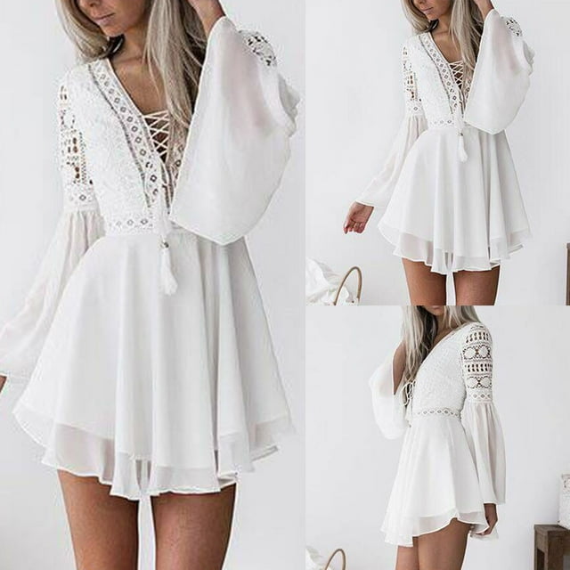 DPTALR Robe Crayon Moulante en Dentelle à Manches Longues pour Femme, Robe Bandage de Cocktail, TG