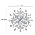 FAGINEY Sparkling Bling Metallic Silver FlowerShaped Wall Clock for
