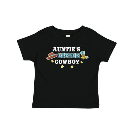 

Inktastic Aunties Little Cowboy with Cowboy Hat and Boots Gift Toddler Boy Girl T-Shirt