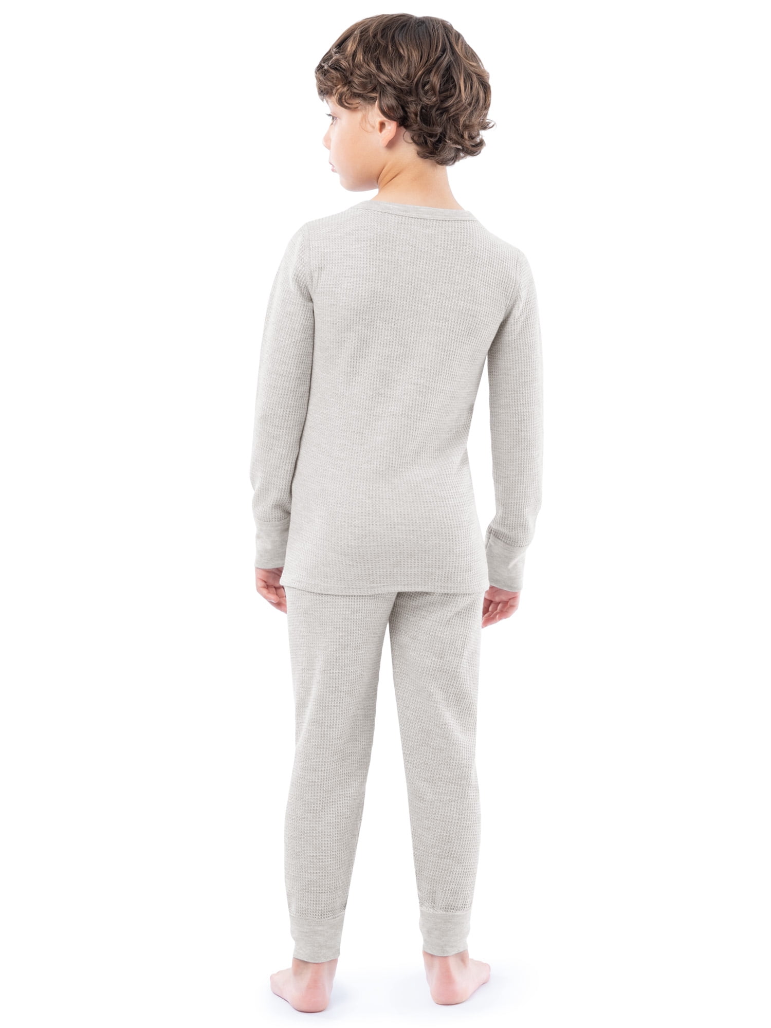 Athletic Works Boy's & Girl's Waffle Thermal Underwear Crew Top & Bottom Set, Sizes XS-XXL