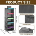 thumbnail image 2 of 5 Tier Weekly Clothes Organizer for Kids Shelf Hanging Closet Organizer Closet Hanging Shelf with 6 Sturdy Hooks for Storage, Foldable for Hats T-Shirts Bags Towels, 2 of 11