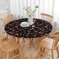 thumbnail image 3 of Round Fitted Tablecloth with Elastic Edges Fits 36"-44" Round Tables Pioneer Colorful Floral Waterproof Table Cover Washable Indoor and Outdoor for Party Kitchen Dinner Banquet Patio Picnic, 3 of 7