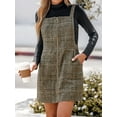 thumbnail image 6 of Cupshe Women's Plaid O-Ring Zip Mini Pinafore Dress Overalls Dresses, Sizes XS-XL, 6 of 8