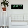 thumbnail image 2 of Horloge Murale Numérique, Horloge Murale LED Numérique Grand Affichage Intérieur Température, Réveil Électrique Recharge USB Chambre Maison, Horloges de Table Calendrier Déco Salon Café, Grandes Horloges Chiffres Aînés Vert, 2 of 8