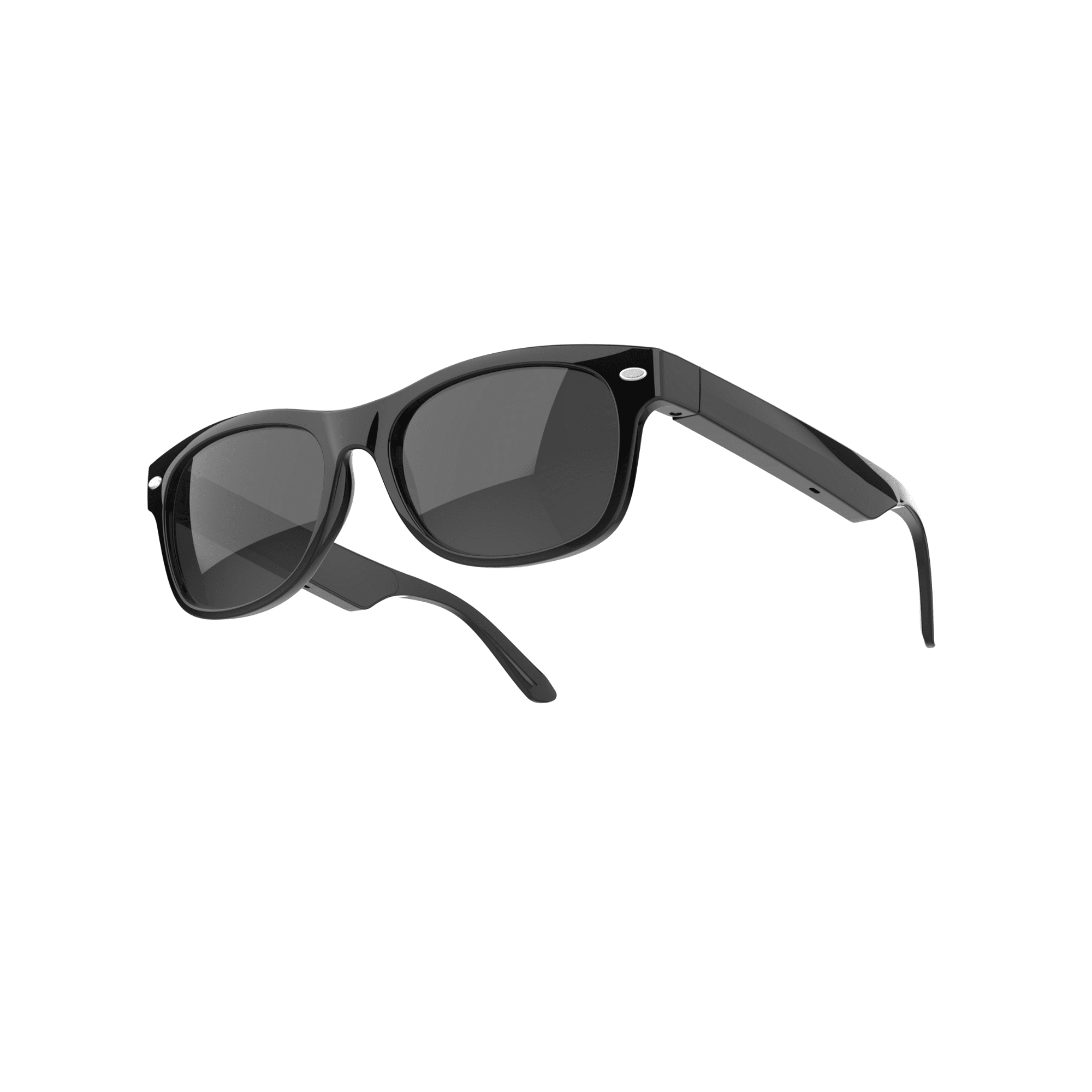 wearIQ Bluetooth Smart Sunglasses - SHINY BLACK with BLACK Polarized Lens (large)