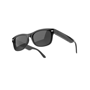 wearIQ Bluetooth Smart Sunglasses - SHINY BLACK with BLACK Polarized Lens (large)