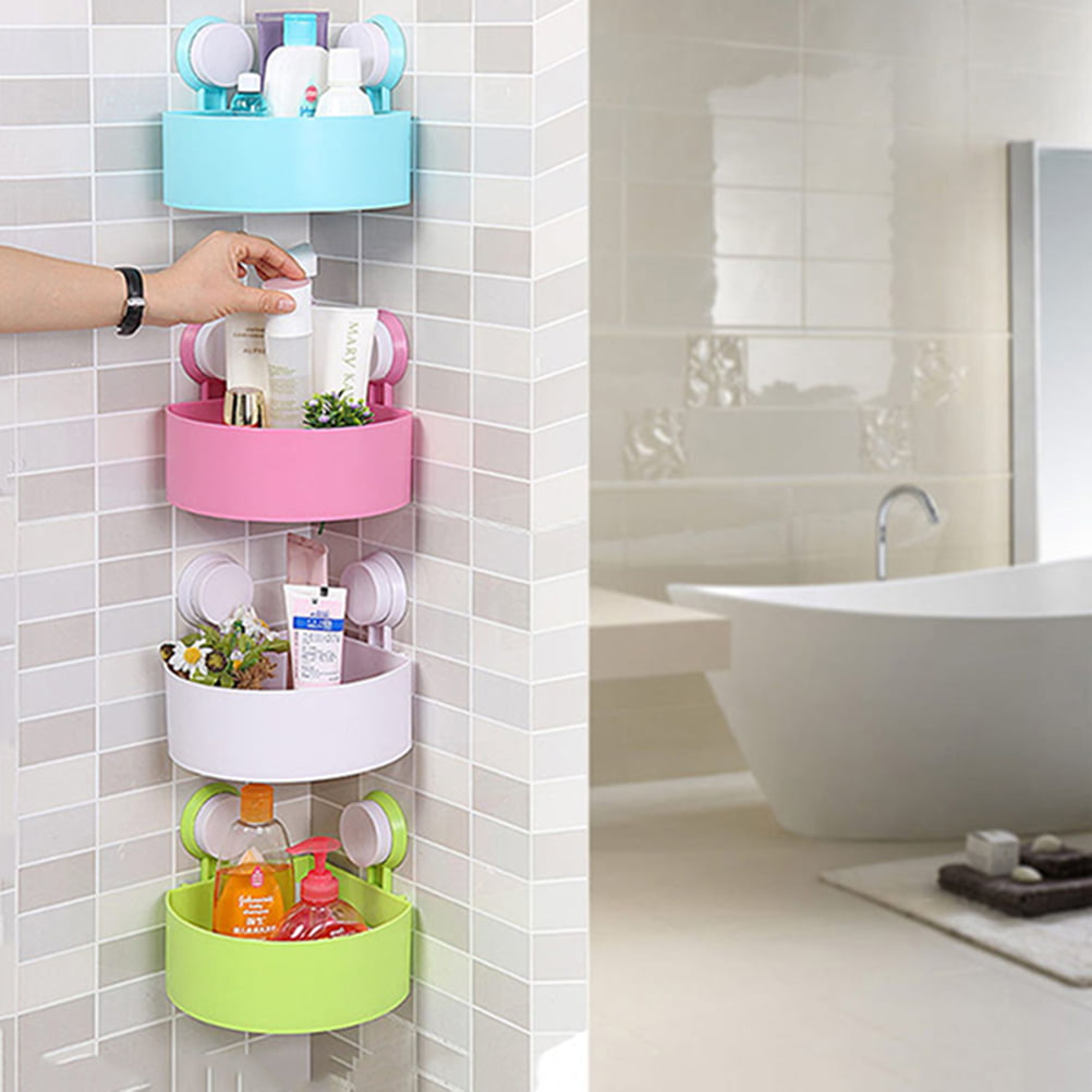 Family Kitchen Bathroom Plastic Suction Cup Wall Sucking Basket Storage  Shelf - Clear,White - Yahoo Shopping