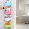 thumbnail image 3 of Plastic Suction Cup Bathroom Kitchen Storage Rack Organizer Shower Shelf (Pink), 3 of 8