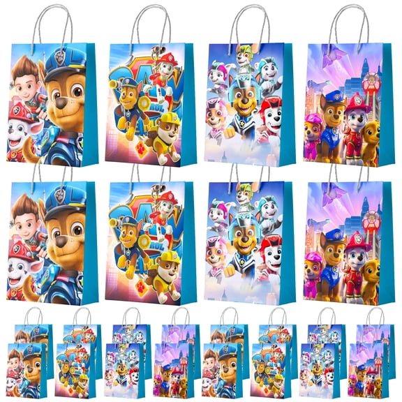 Cartoon Dog Party Gift Bags - 16 Pcs Cartoon Dog Party Bags, Cartoon Dog Gift Bags, Cartoon Dog Candy Bags for Boys/Girls Children's Cartoon Dog Themed Birthday Party Decoration Supplies