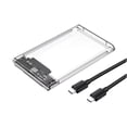 thumbnail image 1 of Clear Acrylic 2.5-Inch SATA Drive Enclosure, 5Gbps Speed & Intelligent Sleep Mode, Portable External Hard Drive Case for PC or Mac, 1 of 8