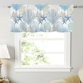 thumbnail image 4 of Summer Starfish Coral Kitchen Curtains Valances for Windows Beach Coastal Seashell Window Curtain 54x18 Inch Blue White Short Rod Pocket Bathroom Treatment Valance for Living Room Bedroom Decor, 4 of 6