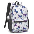 thumbnail image 2 of Unicorn and Bubble White Pattern 17" School Backpacks for Teens,Waterproof Oxford Fabric,S-Shape Padded Straps for School,Travel,Hiking,Camping, 2 of 6