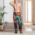 thumbnail image 5 of Vsdgher Colorful Flower Dog A Print Mens Pajama Pants Sleep & Lounge Pants, PJ Bottoms With elastic waistb and Pockets, 5 of 5