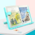 thumbnail image 2 of Estante de libros ajustable plegable portátil de plástico con soporte de lectura, 2 of 8