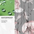 thumbnail image 5 of Cortinas de ducha florales para baño, juego de cortinas de ducha con flores rosadas y grises, tela de fondo azul, impermeable, lavable, gris 72*78 Jormftte HMHZ1193-6, 5 of 5