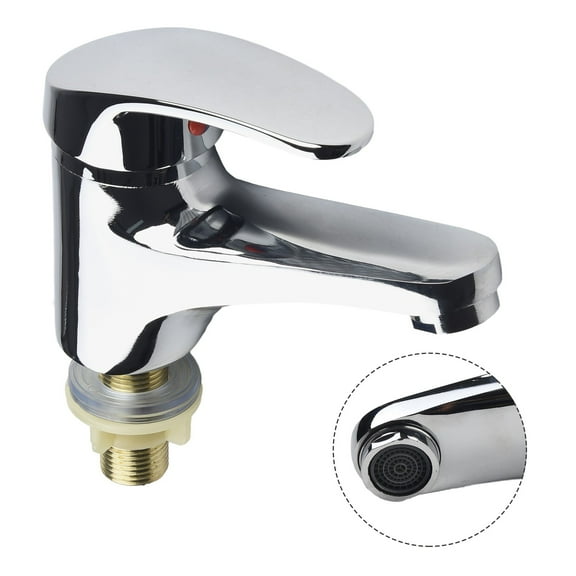 Chrome Single Handle hole Bathroom Basin Faucet Single Cold Sink Water Tap
