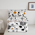 thumbnail image 5 of Homewish Classic Halloween Skeleton Full Size Comforter Sets,Bat Pumpkin Pattern Bedding Comforter Set,White Orange Black,Halloween Reversible,3pcs,1 Comforter and 2 Pillowcases, 5 of 7