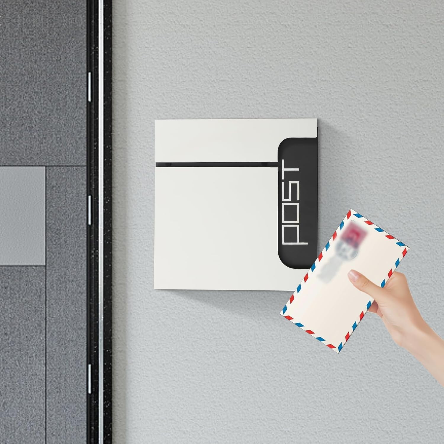 Wall Mounted Mailbox, 14 * 4 * 14In Large Capacity Locking Mailbox for Outside, Modern Metal Post Box for Newspapers,Letters