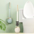 thumbnail image 2 of Cepillo de inodoro de silicona con juego de soporte para baño, mango largo, plano, sin esquina muerta, Herramientas de limpieza, 2 of 4
