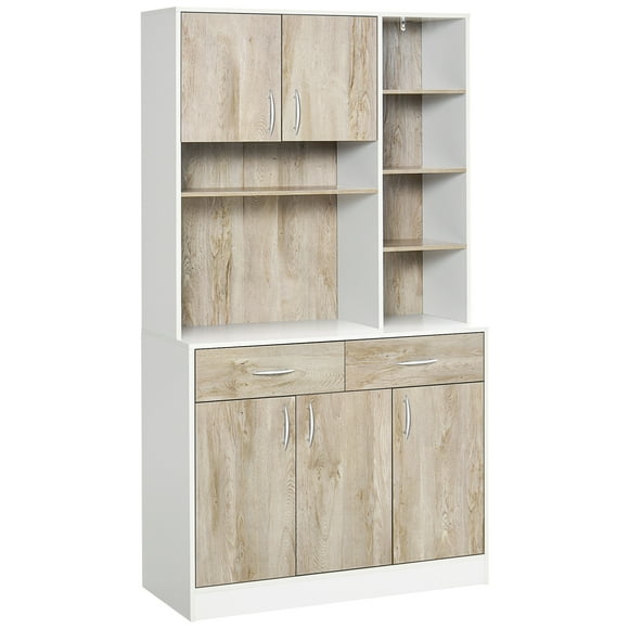 HOMCOM 71" Kitchen Hutch with Storage Cabinet, Modern Buffet with Hutch