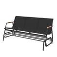 thumbnail image 3 of Craftian Patio Glider Outdoor Rocking Bench Double 3 Person Chair Loveseat Armchair Backyard, Black, 3 of 10