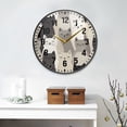 thumbnail image 2 of Yayeee Wall Clock Battery Operated 11.9" Silent Quartz Non-Ticking for Living Room Decor, Beige Cute Cats, 2 of 8