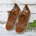 thumbnail image 6 of Womens Shoes,Casual Shoes Round Toe Flat Soled for Comfort Wear Large Casual Shoes for On Design,Shoes for Women,Brown,6.5, 6 of 9