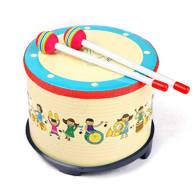 Tambor para niños, tambor de madera de abedul para niños, juguetes para educación temprana de jardín de infantes