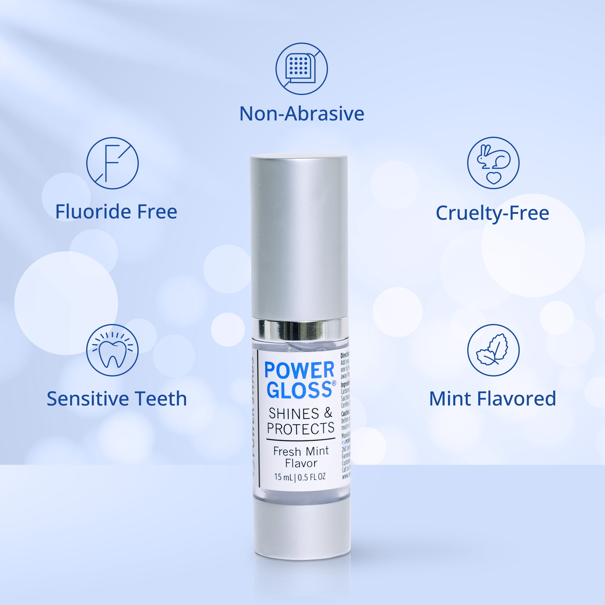 Power Swabs Power Gloss Toothpaste, Lifts Stains & Freshens Breath, Non-Abrasive, Fluoride Free
