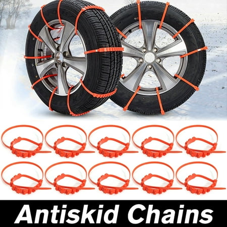 10Pcs Car Truck Anti-skid Chains For Winter Snow Rain Mud Wheel Tyre Tire Ties Cable Wheel (Best Tire Cables For Snow)