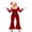 Red, variant on Santa Claus Costume Womens Christmas Jumpsuit Faux Fur Trim Belted Bell-Bottom Santa Outfit with Hat