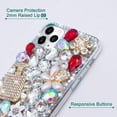 thumbnail image 4 of Diamond Case Compatible with Apple iPhone 11 Pro 5.8 Inch Case for Girls Fashion Luxury Bling Bling Diamond Rhinestone Gemstone 3D Perfume Bottle and Flower Gemstone Soft TPU Back case, 4 of 14