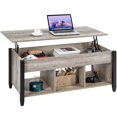 thumbnail image 5 of Alden Design 47.5" Lift Top Coffee Table with 3 Storage Compartments for Living Room, Rustic Gray, 5 of 10