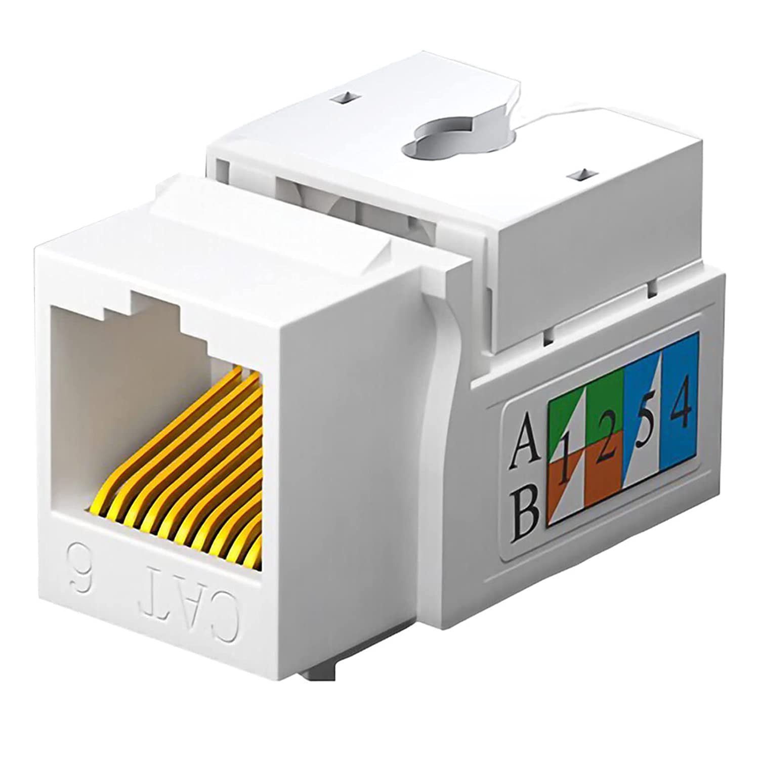 20Pack Cat6 Key Jack, Punch Down Connector, Wall Adapter, 90