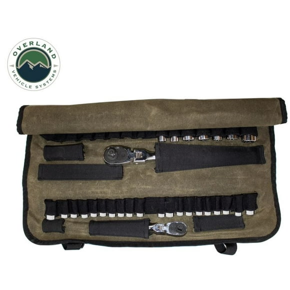 Overland Vehicle Systems Tool Bag 21089941 Holds Rachets/Sockets/Extentions; Canvas; Rollup Closure; With 60 Slots/Handle/Straps