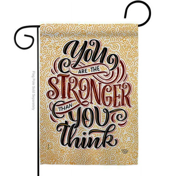 Ornament Collection G192524-BO 13 x 18.5 in. Stronger Then You Think Sweet Life Inspirational Double-Sided Decorative Vertical Garden Flags - House Decoration Banner Yard Gift