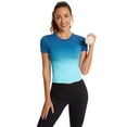 thumbnail image 3 of Charmo Workout Tops for Women Short Sleeve Seamless Gym Shirts Gradient Yoga Top Slim Fit, 3 of 5