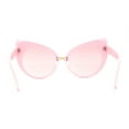 thumbnail image 4 of Womens Oversize Round Circle Lens Curled Ears Cat Eye Sunglasses All Pink, 4 of 4