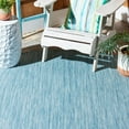 thumbnail image 3 of SAFAVIEH Courtyard Blazhe Chevron Indoor/Outdoor Area Rug, Aqua/Grey, 10' x 10' Round, 3 of 6