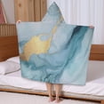 thumbnail image 5 of Blue Marble Gold Pattern Hooded Bath Towel，50"x30" for Ages 3 To 12 Kids, Quick Dry Lightweight Soft Microfiber Hood Beach Towel Cover Up for Kids, 5 of 7