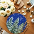 thumbnail image 3 of Christmas Round Placemats Set of 4 Green Christmas Tree Place Mats Washable Woven Placemat Snowflake Blue Circle Braided Table Mat for Kitchen Dining Table Party Home Decor 15 Inch, 3 of 8
